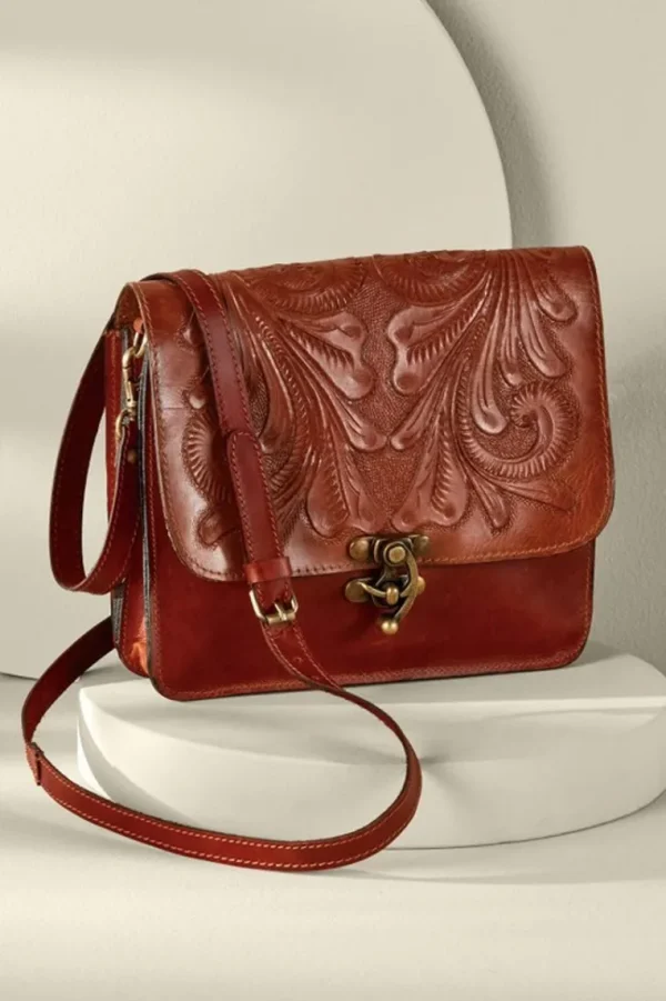 Soft Surroundings Ada Embossed Leather Bag- Handbags