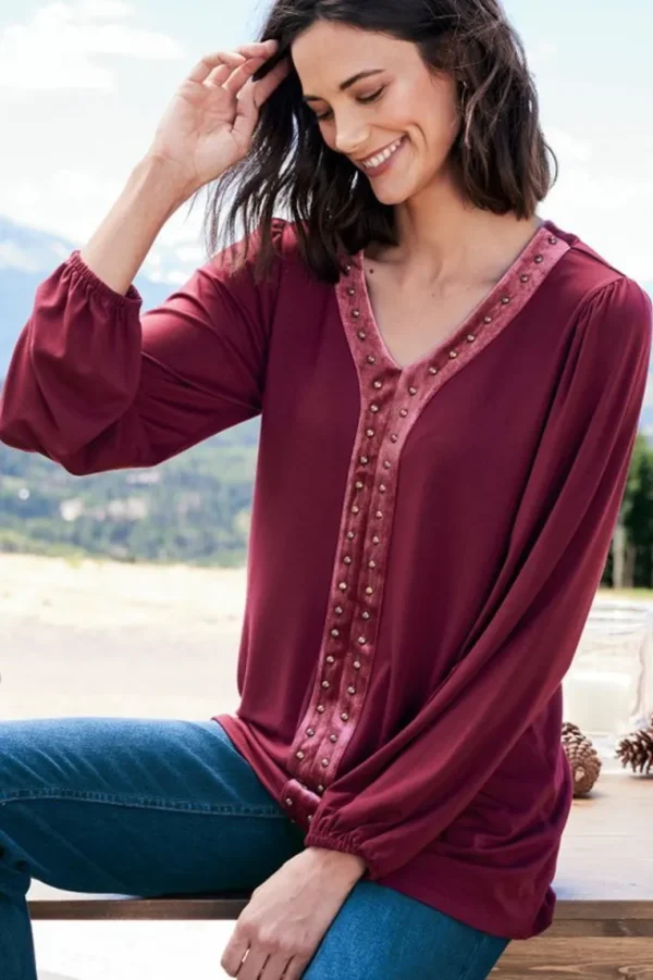 Soft Surroundings Adornment Top- Tops