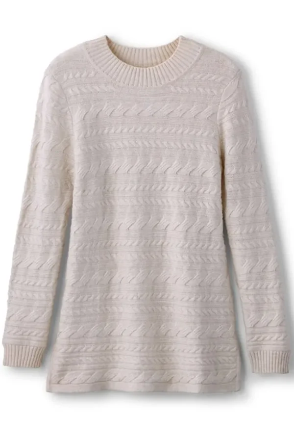 Soft Surroundings Alena Cable Sweater Tunic- Tops | Sweaters & Cardigans