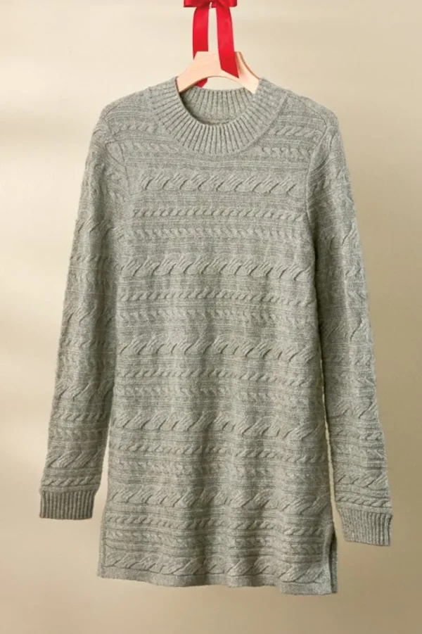 Soft Surroundings Alena Cable Sweater Tunic- Tops | Sweaters & Cardigans