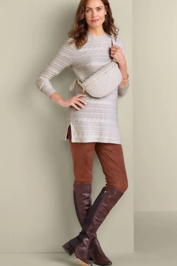 Soft Surroundings Alena Cable Sweater Tunic- Tops | Sweaters & Cardigans