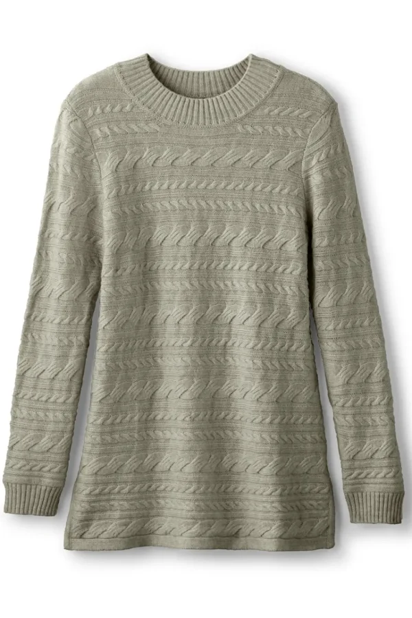 Soft Surroundings Alena Cable Sweater Tunic- Tops | Sweaters & Cardigans