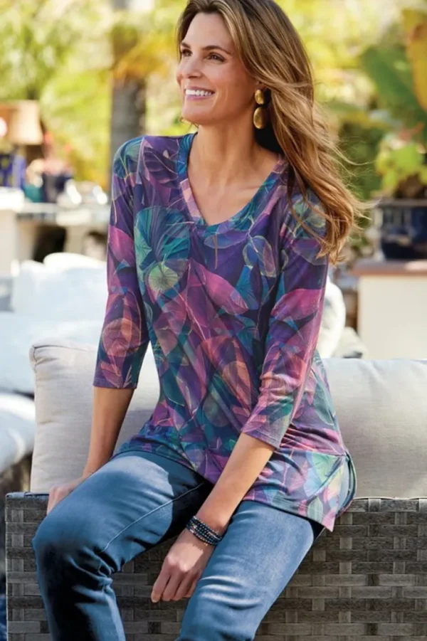 Soft Surroundings Alila 3/4 Sleeve Tunic- Tops