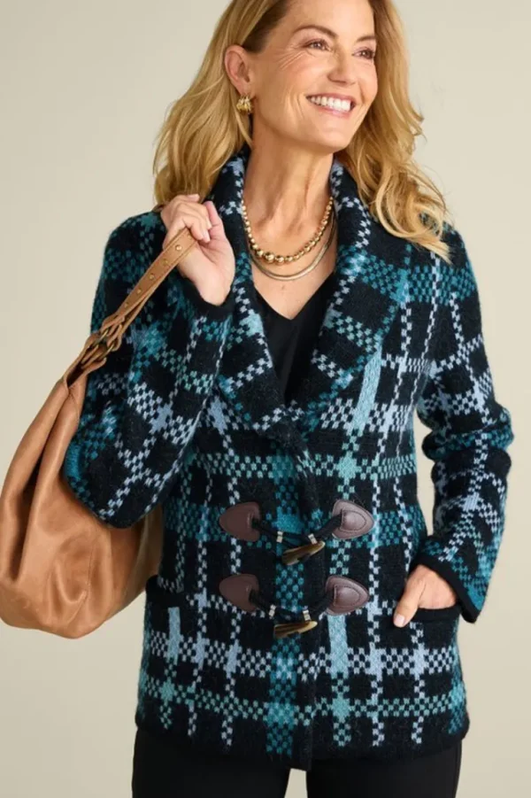 Soft Surroundings Alpine Plaid Sweater Coat- Tops | Sweaters & Cardigans