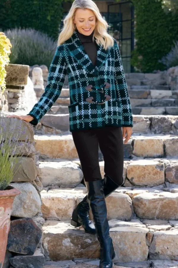 Soft Surroundings Alpine Plaid Sweater Coat- Tops | Sweaters & Cardigans