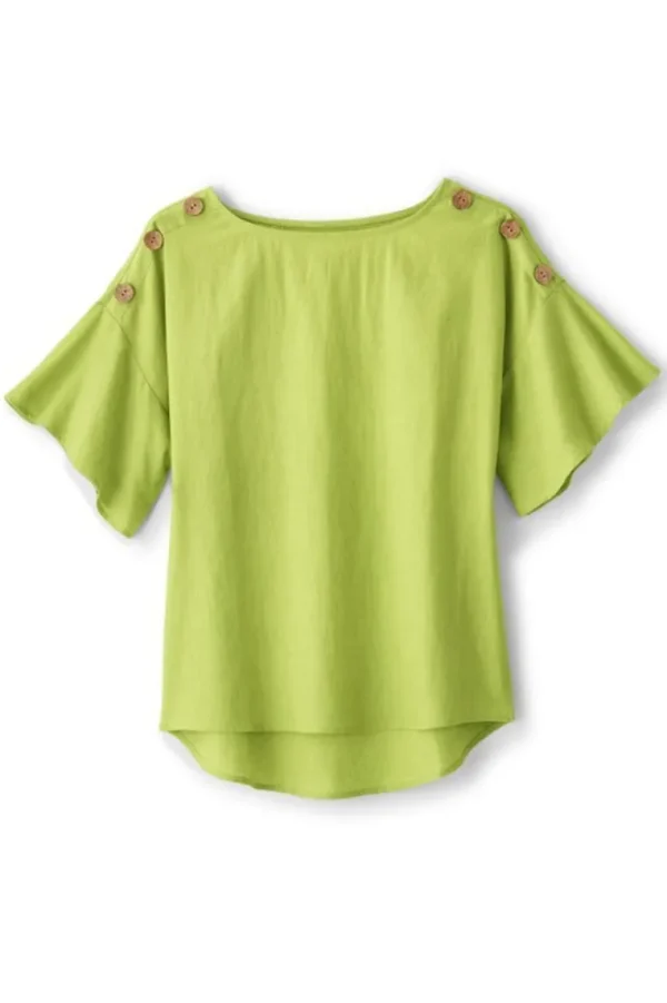 Soft Surroundings Andrea Linen Blend Pullover- Tops