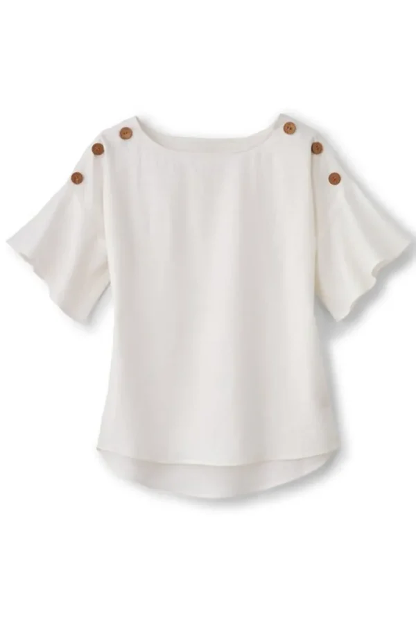 Soft Surroundings Andrea Linen Blend Pullover- Tops