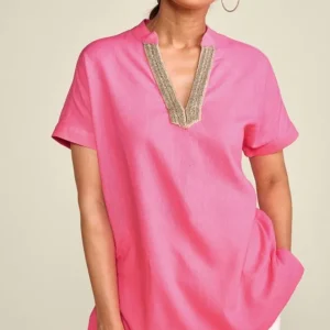 Soft Surroundings Annalise Linen Blend Tunic- Tops | Tunics & Leggings