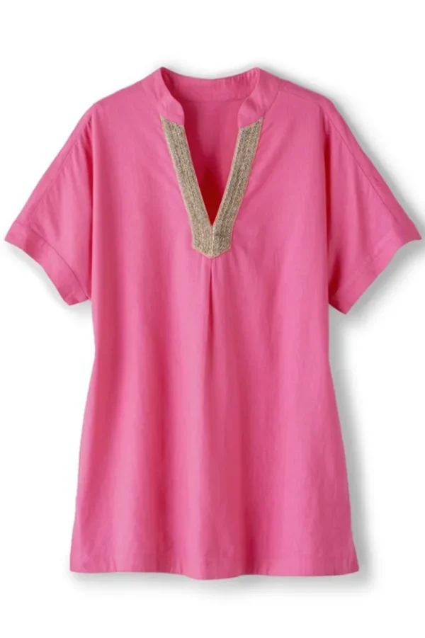 Soft Surroundings Annalise Linen Blend Tunic- Tops | Tunics & Leggings