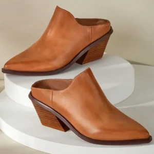 Soft Surroundings Antelope Caleb Leather Mules- Shoes