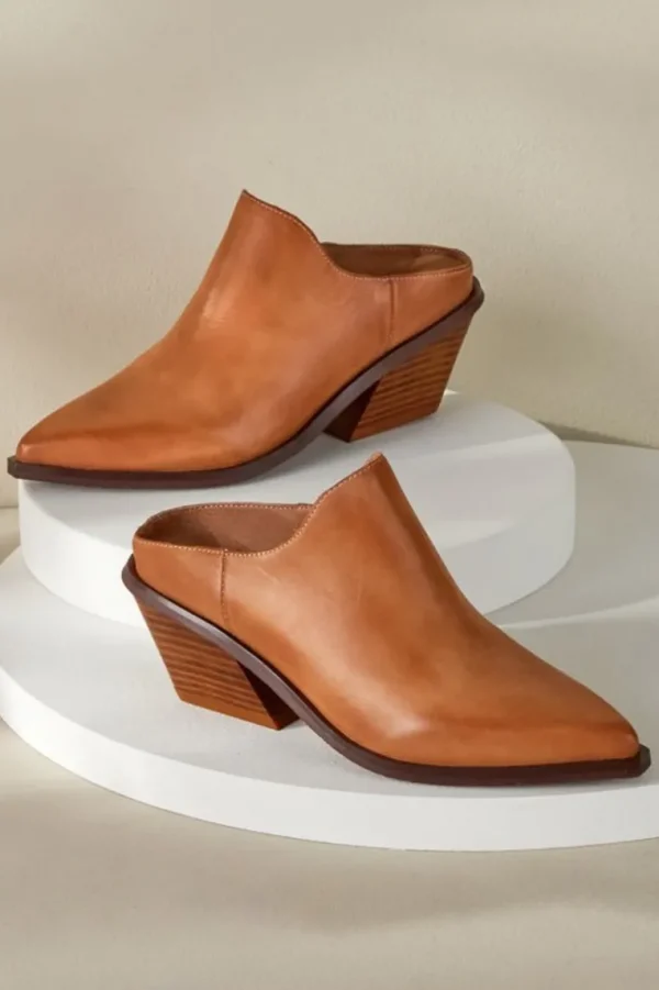 Soft Surroundings Antelope Caleb Leather Mules- Shoes