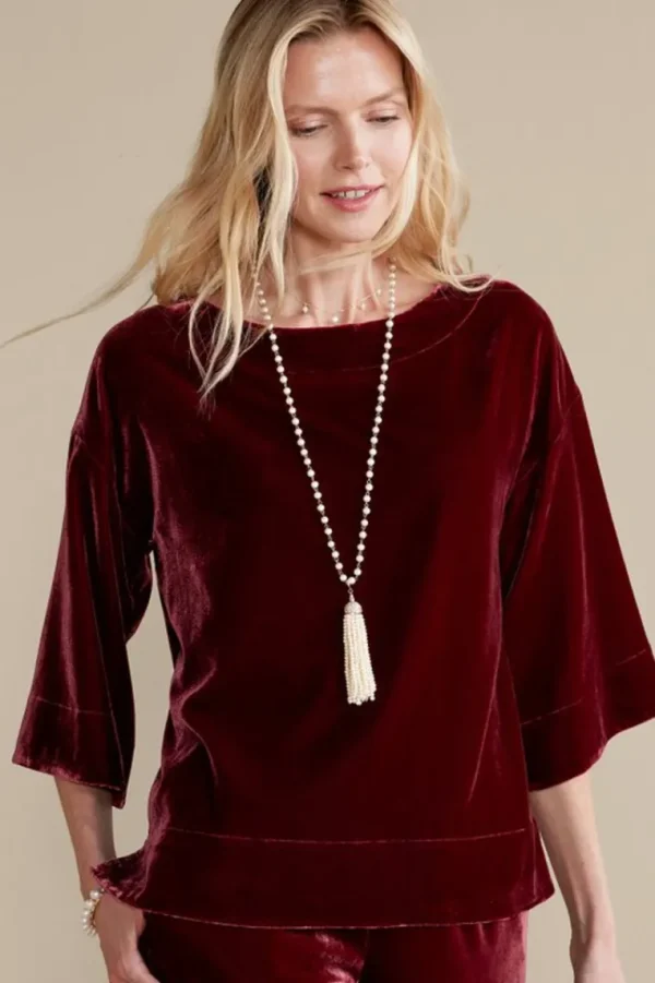 Soft Surroundings Aria Velvet Top- Tops