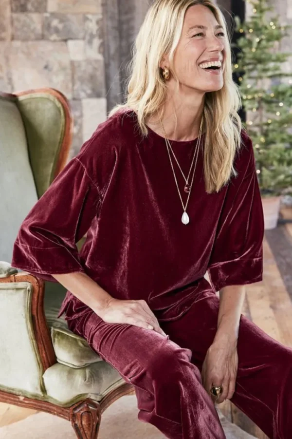 Soft Surroundings Aria Velvet Top- Tops