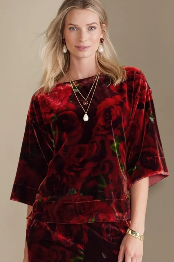 Soft Surroundings Aria Velvet Top- Tops