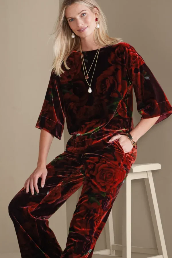 Soft Surroundings Aria Velvet Top- Tops