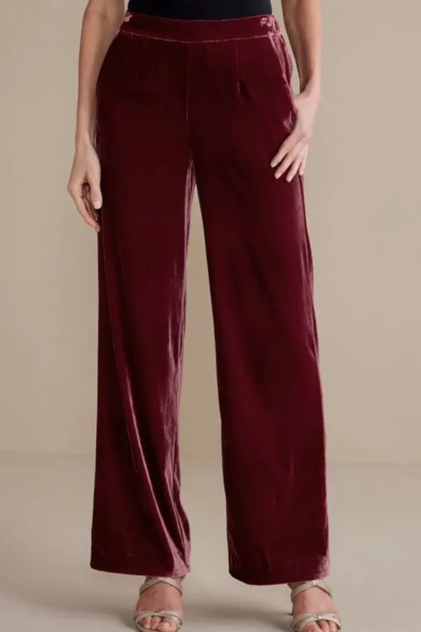 Soft Surroundings Aria Velvet Wide Leg Pants- Pants