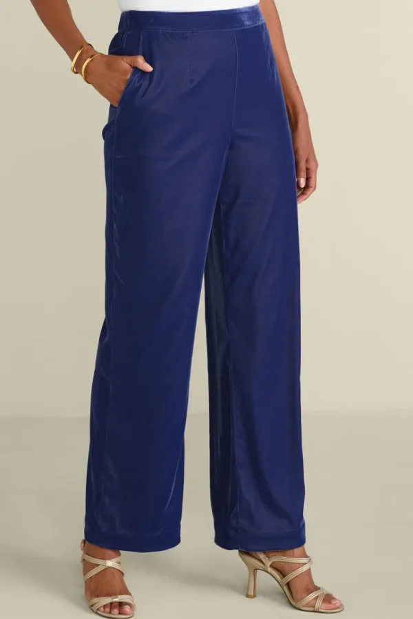 Soft Surroundings Aria Velvet Wide Leg Pants- Pants