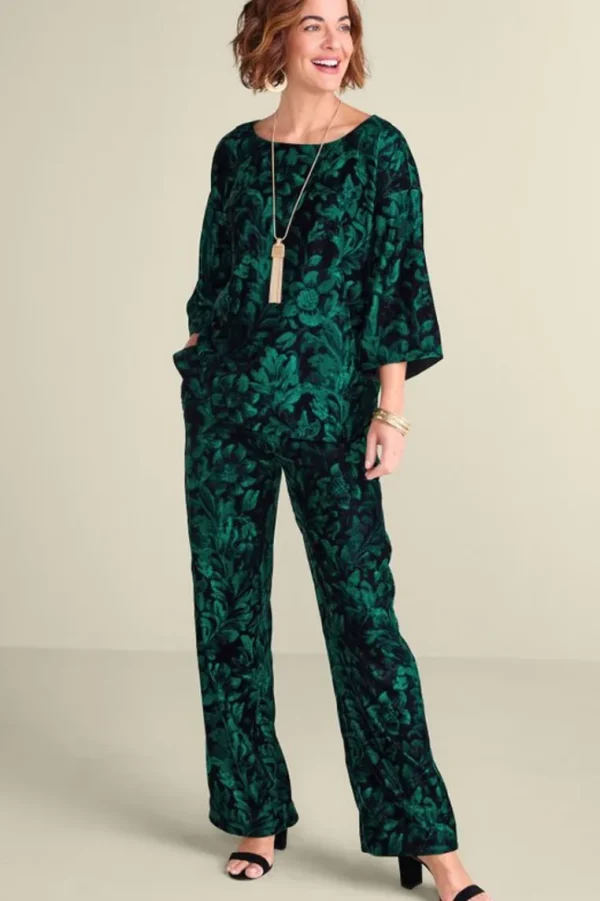 Soft Surroundings Aria Velvet Wide Leg Pants- Pants