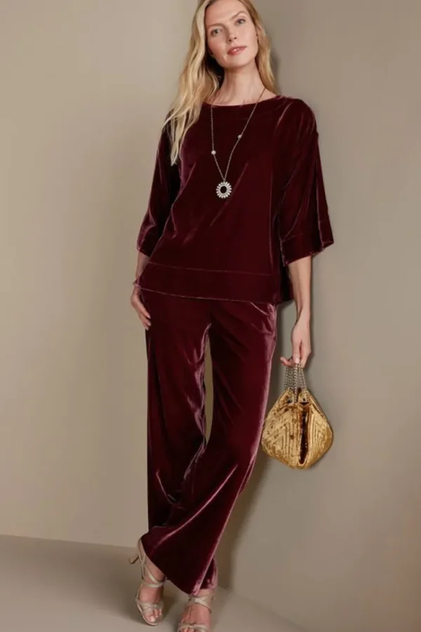 Soft Surroundings Aria Velvet Wide Leg Pants- Pants