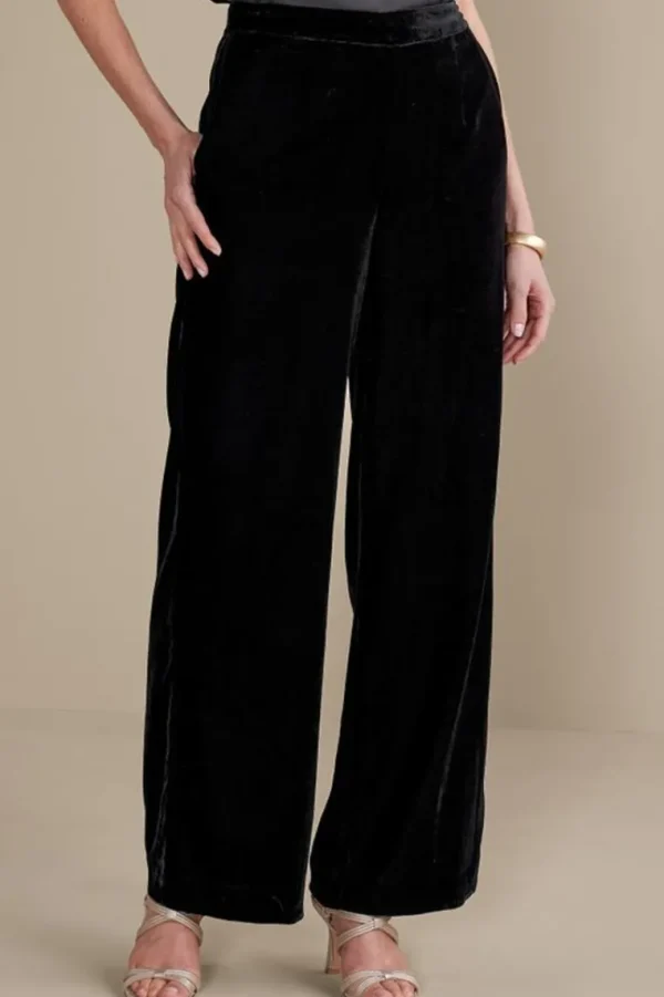 Soft Surroundings Aria Velvet Wide Leg Pants- Pants