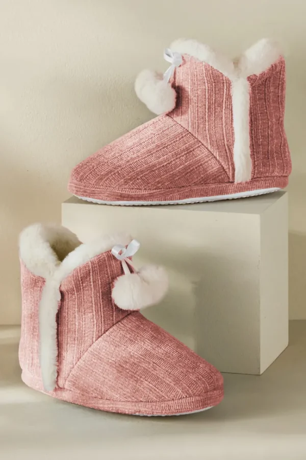 Soft Surroundings Ashlyn Cabled Bootie Slippers- Shoes