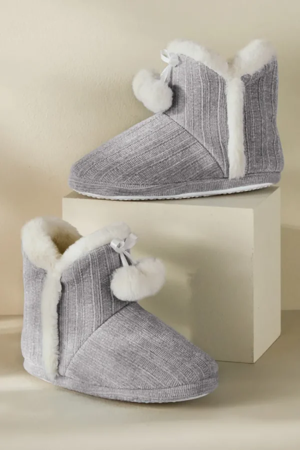 Soft Surroundings Ashlyn Cabled Bootie Slippers- Shoes