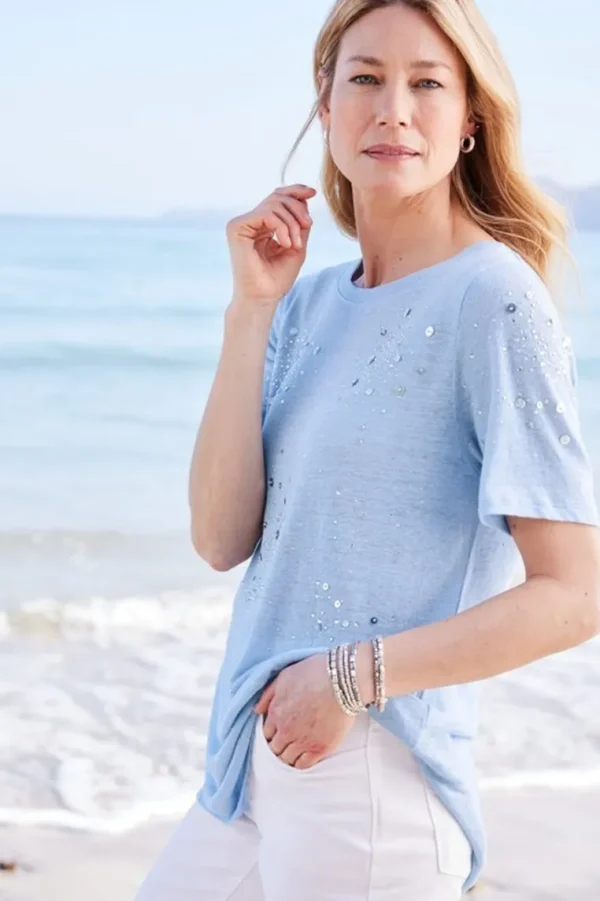 Soft Surroundings Astra Linen Tee- Tops