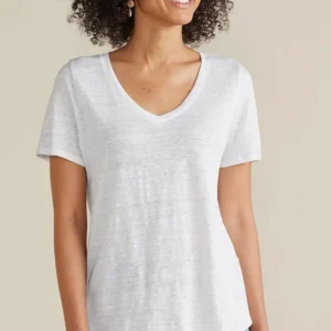 Soft Surroundings Aubrey Linen Slub Tee- Tops