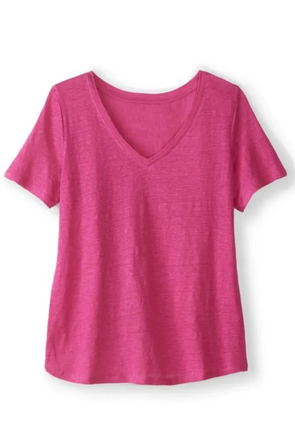 Soft Surroundings Aubrey Linen Slub Tee- Tops