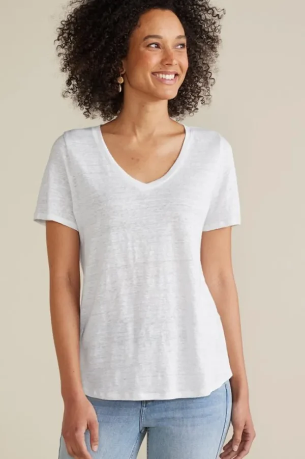 Soft Surroundings Aubrey Linen Slub Tee- Tops