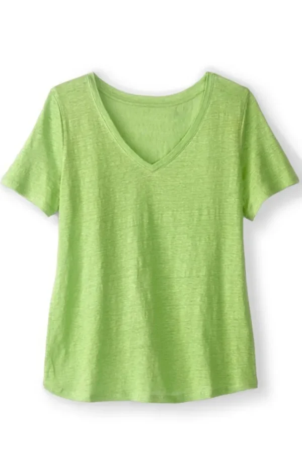 Soft Surroundings Aubrey Linen Slub Tee- Tops