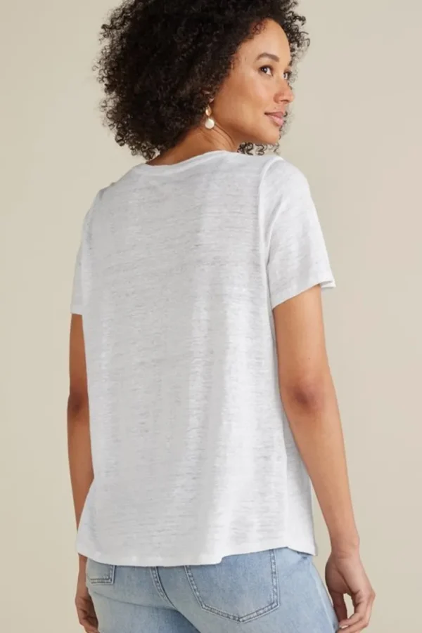 Soft Surroundings Aubrey Linen Slub Tee- Tops