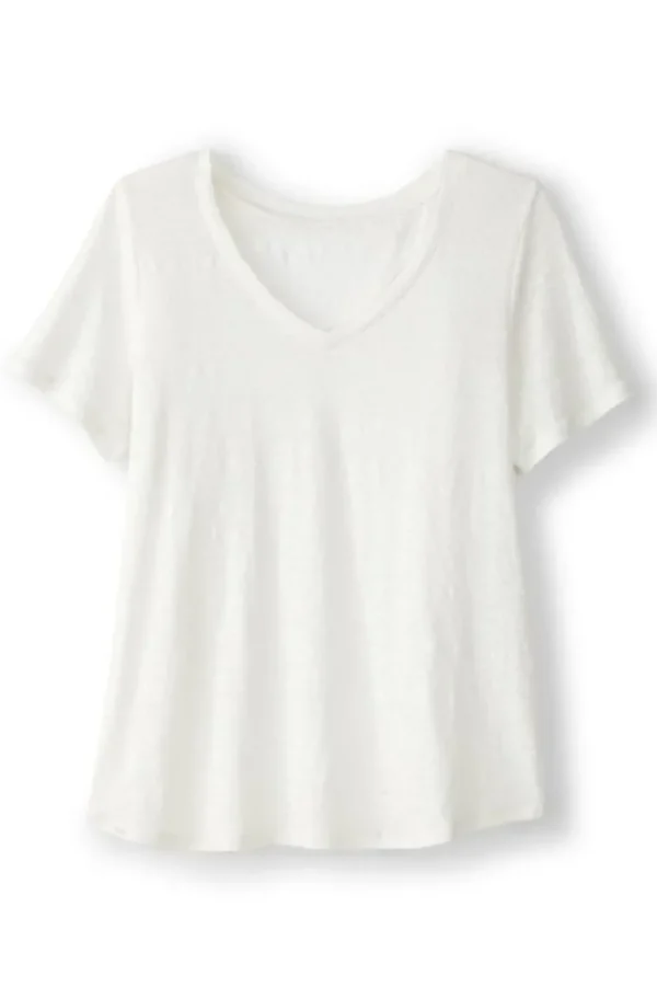 Soft Surroundings Aubrey Linen Slub Tee- Tops