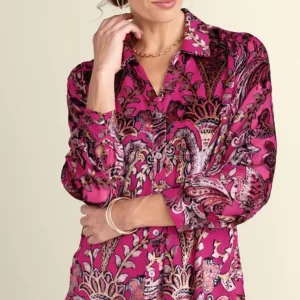 Soft Surroundings Bellarosa Velvet Tunic- Tops