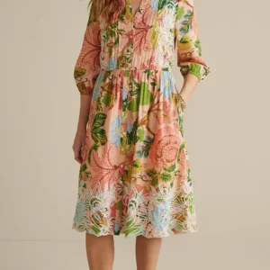 Soft Surroundings Bellicia Embroidered Midi Dress- Dresses