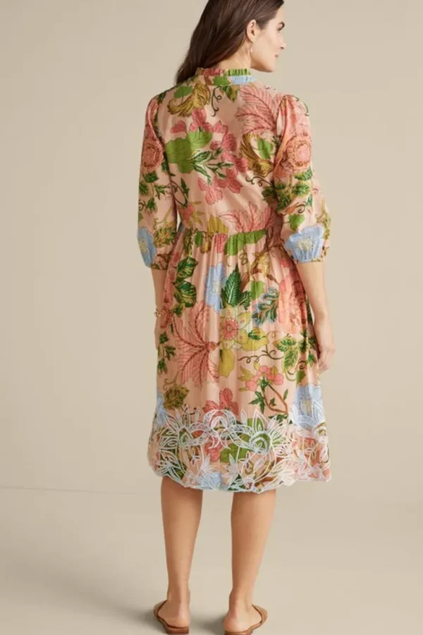 Soft Surroundings Bellicia Embroidered Midi Dress- Dresses