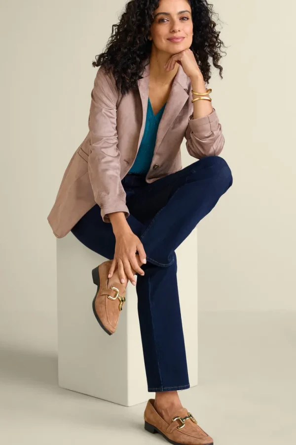 Soft Surroundings Breck Faux Suede Blazer- Toppers | Jackets & Coats