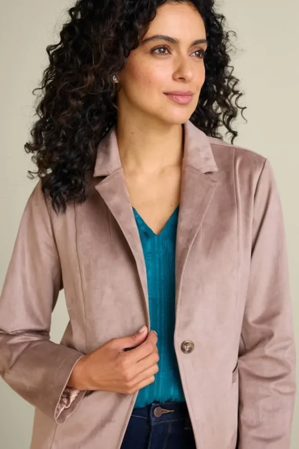 Soft Surroundings Breck Faux Suede Blazer- Toppers | Jackets & Coats