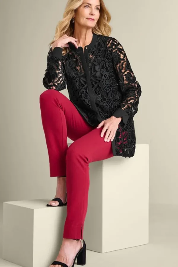 Soft Surroundings Candace Velvet Lace Tunic- Tops