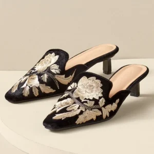 Soft Surroundings Carolina Embroidered Mule- Shoes