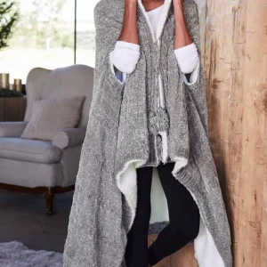 Soft Surroundings Chenille Sherpa Wearable Throw- Sleepwear & Lounge | Scarves & Wraps