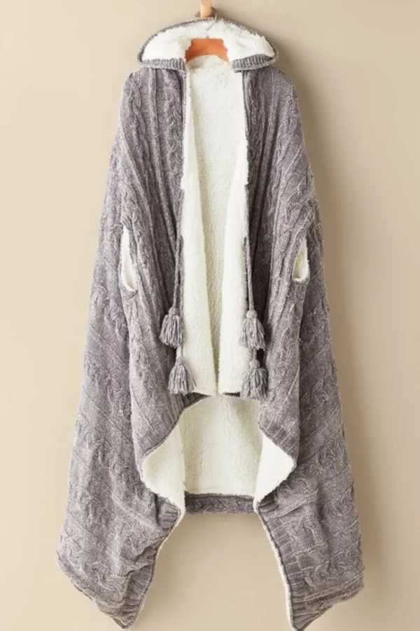 Soft Surroundings Chenille Sherpa Wearable Throw- Sleepwear & Lounge | Scarves & Wraps