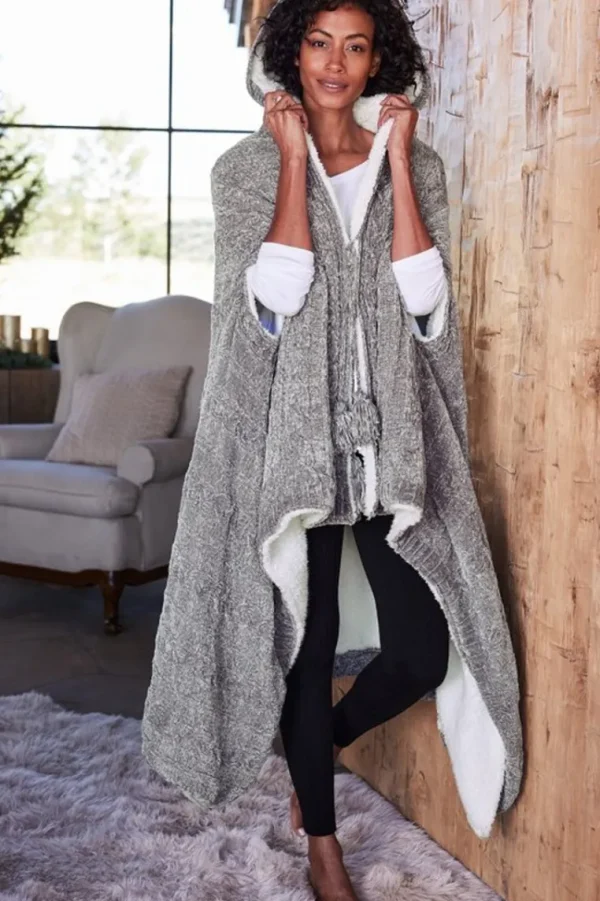 Soft Surroundings Chenille Sherpa Wearable Throw- Sleepwear & Lounge | Scarves & Wraps