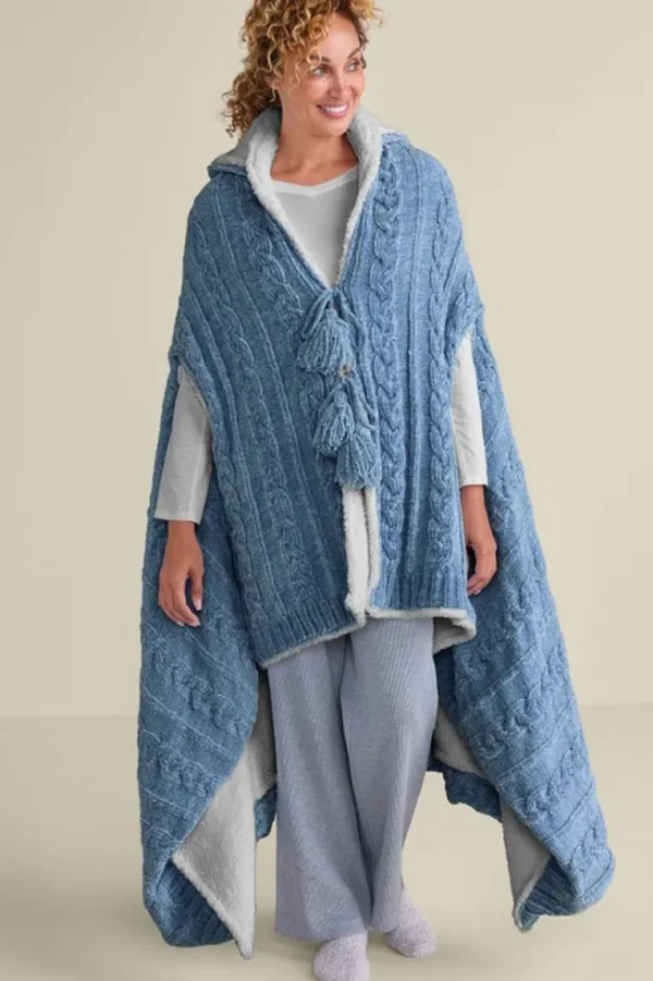 Soft Surroundings Chenille Sherpa Wearable Throw- Sleepwear & Lounge | Scarves & Wraps