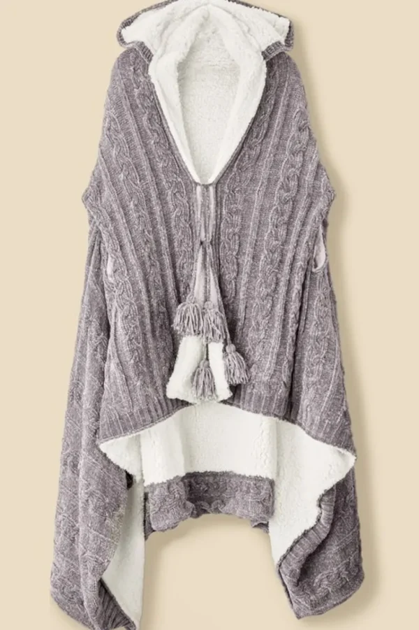 Soft Surroundings Chenille Sherpa Wearable Throw- Sleepwear & Lounge | Scarves & Wraps