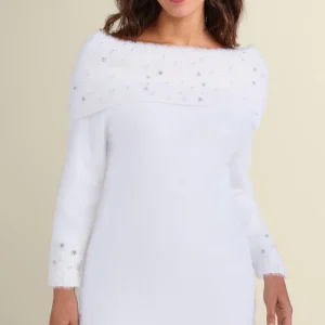 Soft Surroundings Christina Embellished Cowl Neck Sweater Tunic- Tops | Sweaters & Cardigans