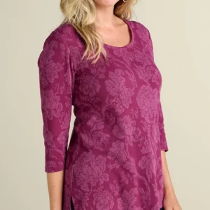 Soft Surroundings Clarette Jacquard 3/4 Sleeve Tunic- Tops