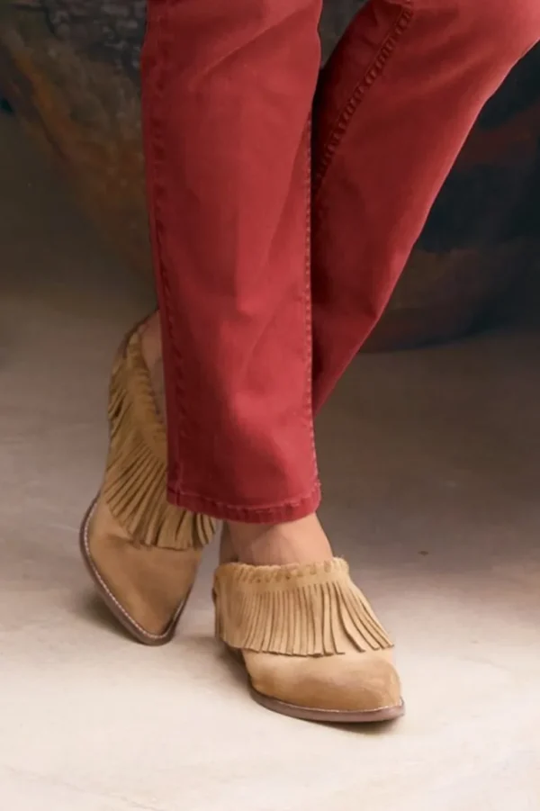 Soft Surroundings Dabney Fringe Suede Mules- Shoes