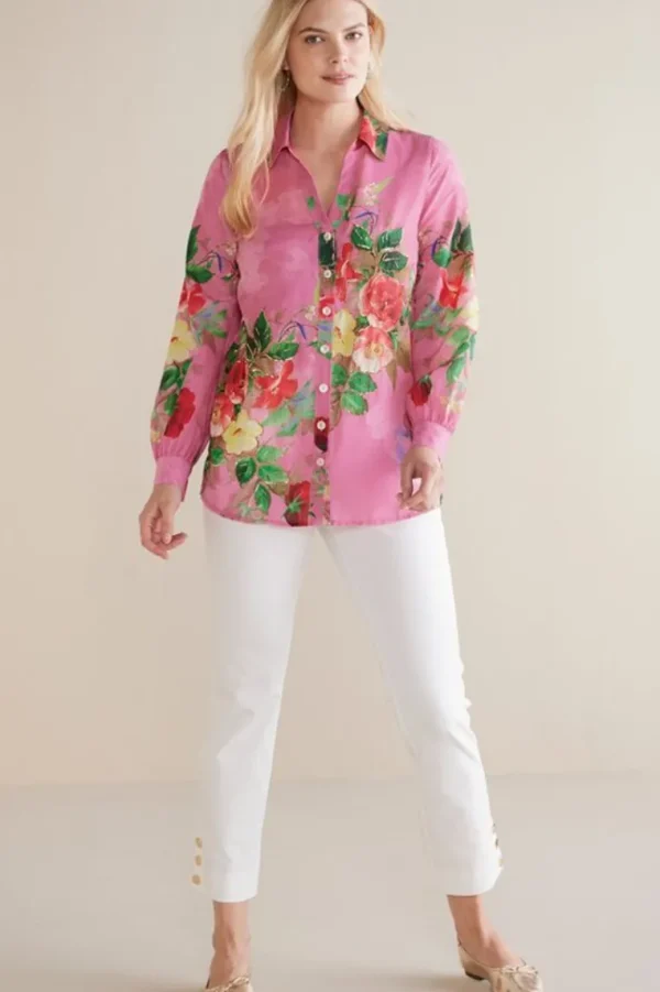 Soft Surroundings Danica Embellished Shirt- Tops