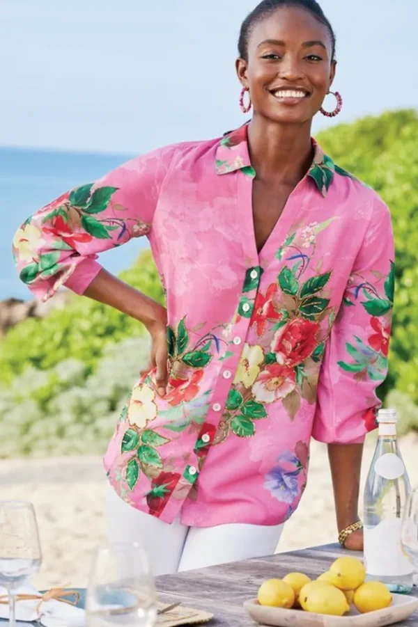 Soft Surroundings Danica Embellished Shirt- Tops